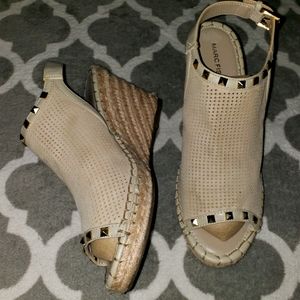 Marc Fisher suede Senton Perforated Wedge Espadril